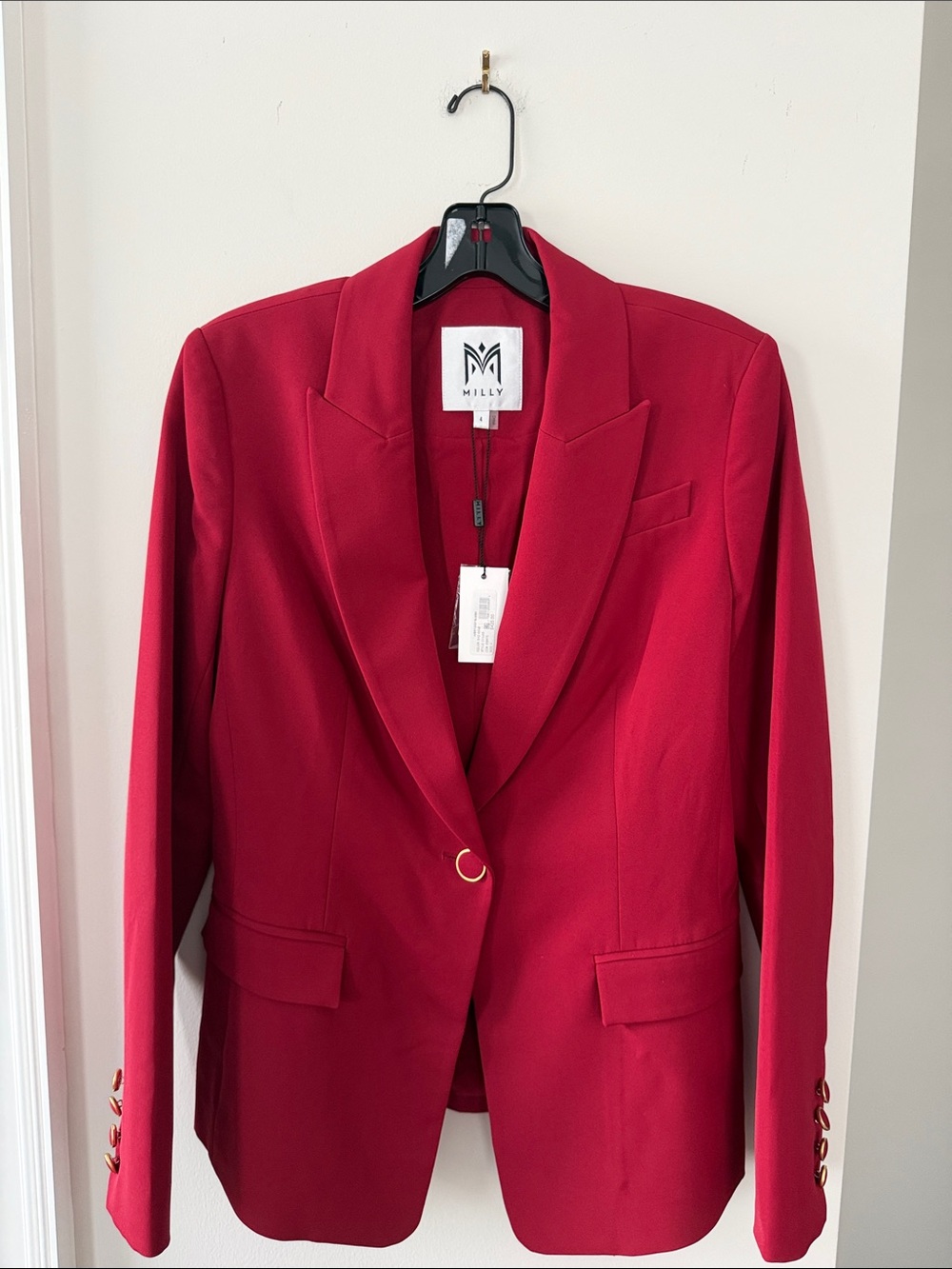 Milly Red Single-Button Blazer - Picture 1 of 3